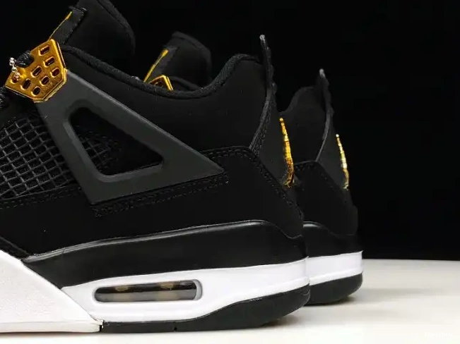 Rep TBkick Gold-White Metallic Air 4 308497-032 Black Jordan Royalty 0513